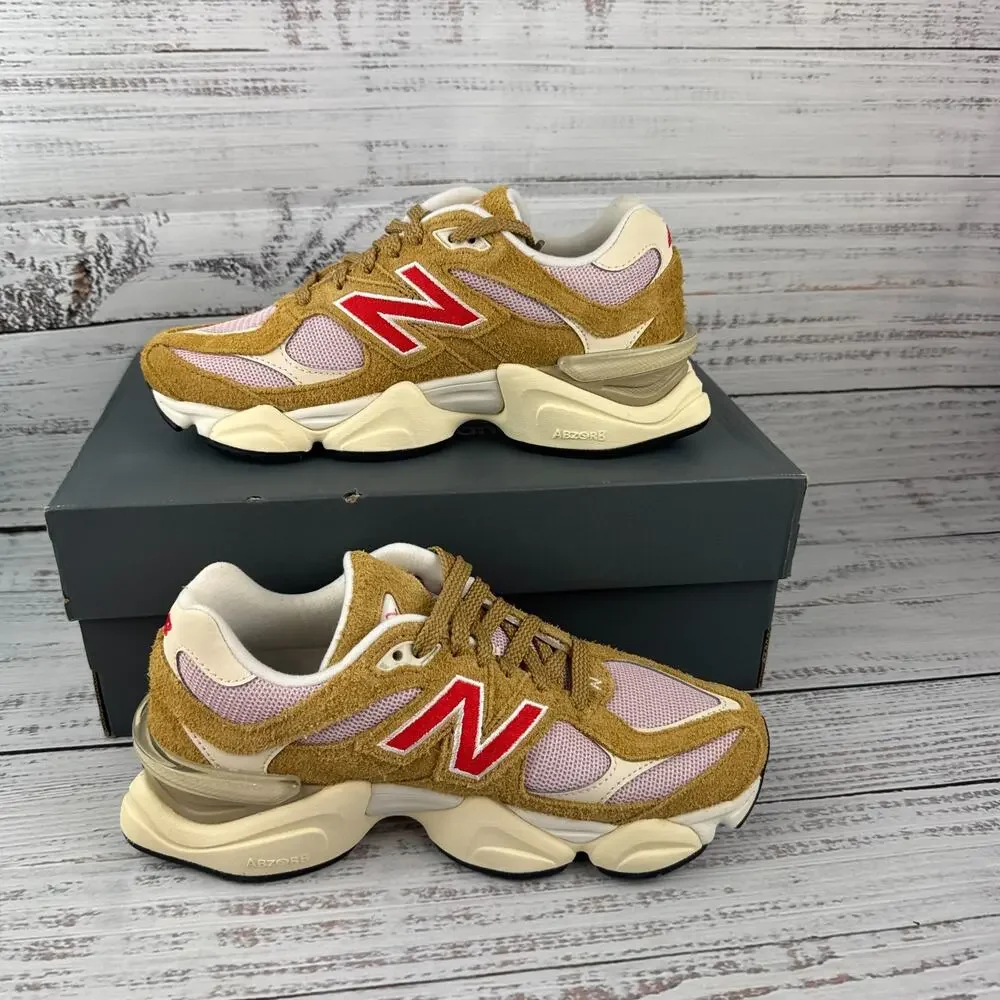 New Balance 9060 Unisex M 6 W 7.5 D Sneakers Orange Red Cream